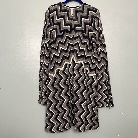 Free People Rhiannon Sweater Dress Chevron Geometric Flared Women’s Size Large - Picture 3 of 12